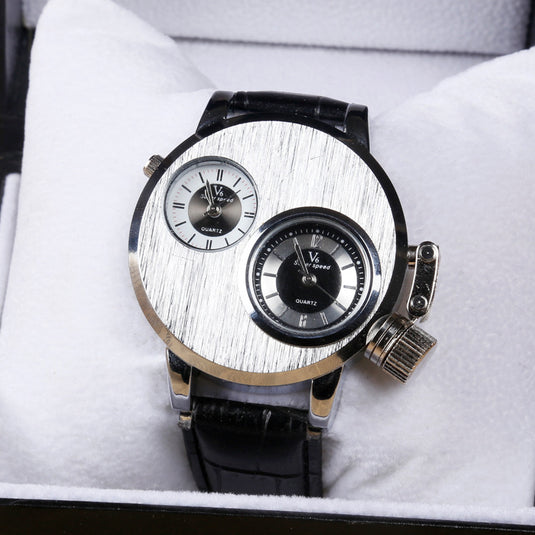 Wristwatch, quartz wristwatch alloy leather student Watch